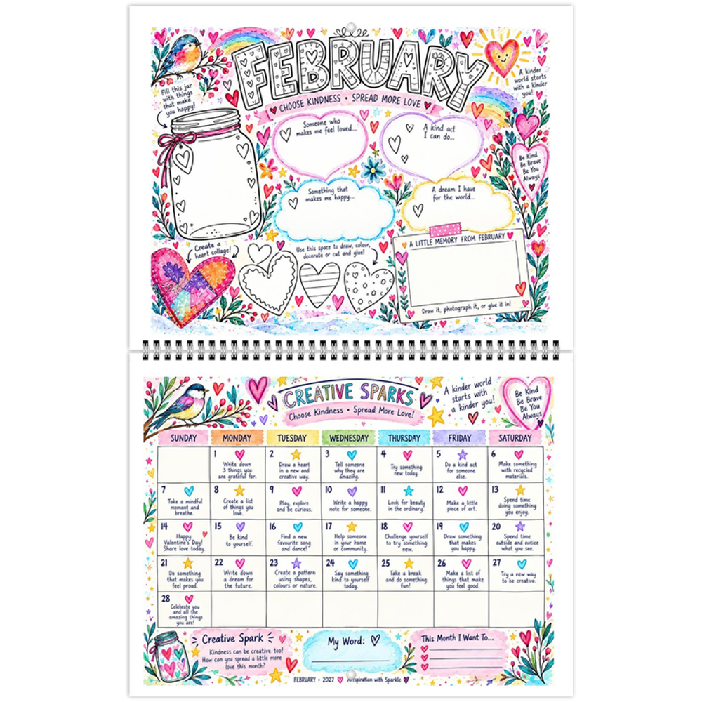 2027 Kids Art & Activity Calendar | RAKKAUS Art & Design (US & CA)